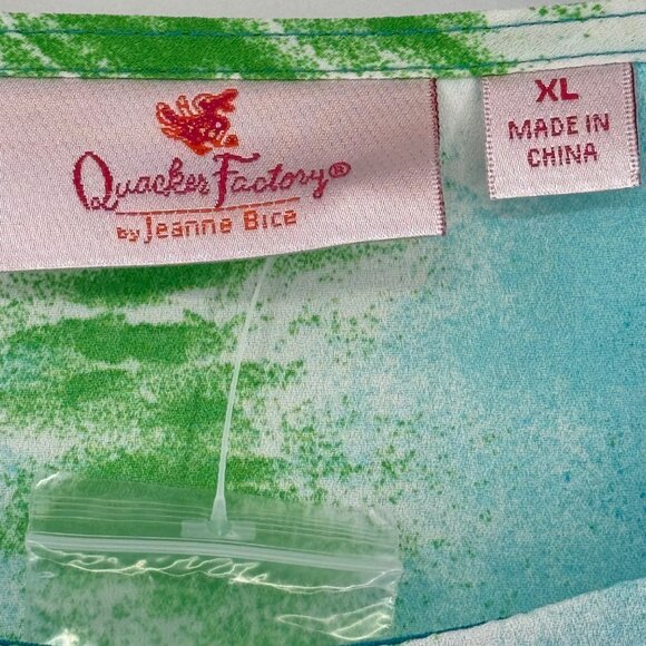 Quacker Factory By Jeanne Bice blue Tie-Dye Poncho Top size  XL embellished new - Picture 8 of 12